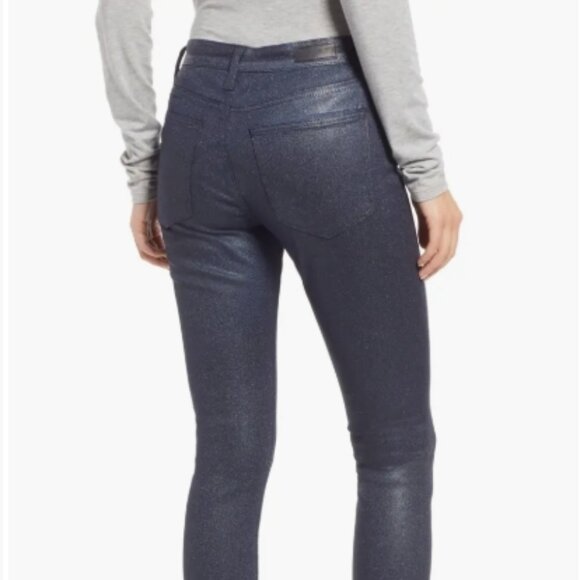 AG The Farrah High Rise Ankle Skinny Leather Panel Jeans – 25 – Luminous Blue - Picture 5 of 6